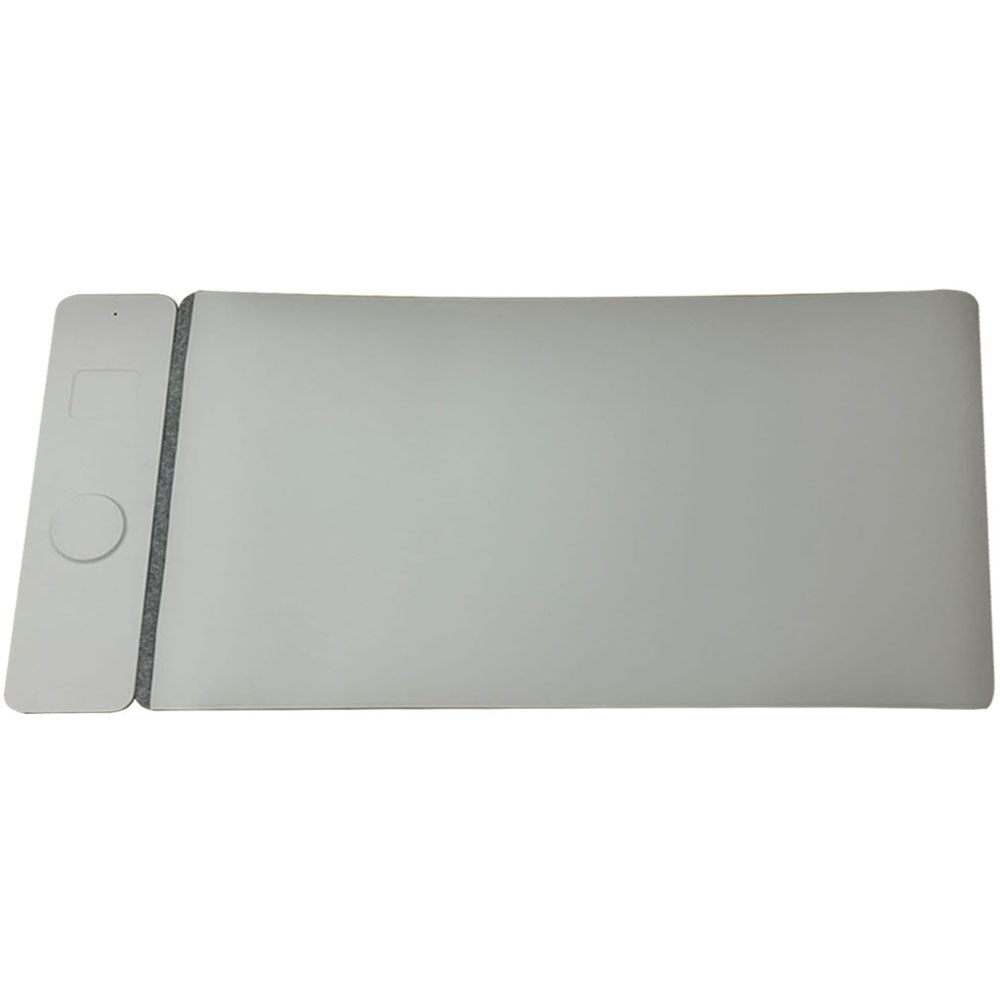 Multifunctional wireless charging mouse pad, PU leather, 15W wireless charging for mobile phones and earphones, plush felt table mat