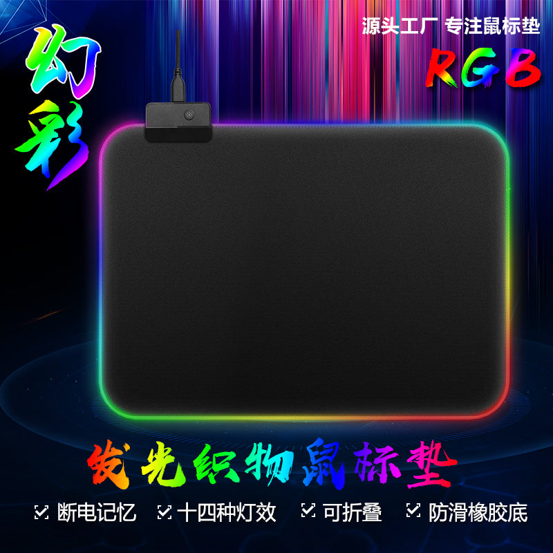 Amazon explosion luminous mouse pad rgb oversized table mat led rubber gaming gaming keyboard mouse pad