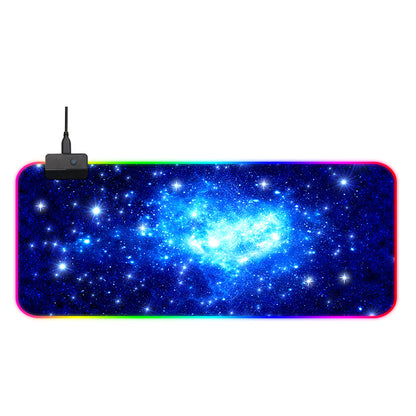 Amazon explosion luminous mouse pad rgb oversized table mat led rubber gaming gaming keyboard mouse pad