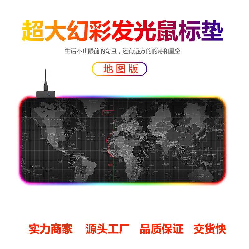 Amazon explosion luminous mouse pad rgb oversized table mat led rubber gaming gaming keyboard mouse pad