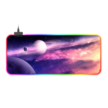 Amazon explosion luminous mouse pad rgb oversized table mat led rubber gaming gaming keyboard mouse pad