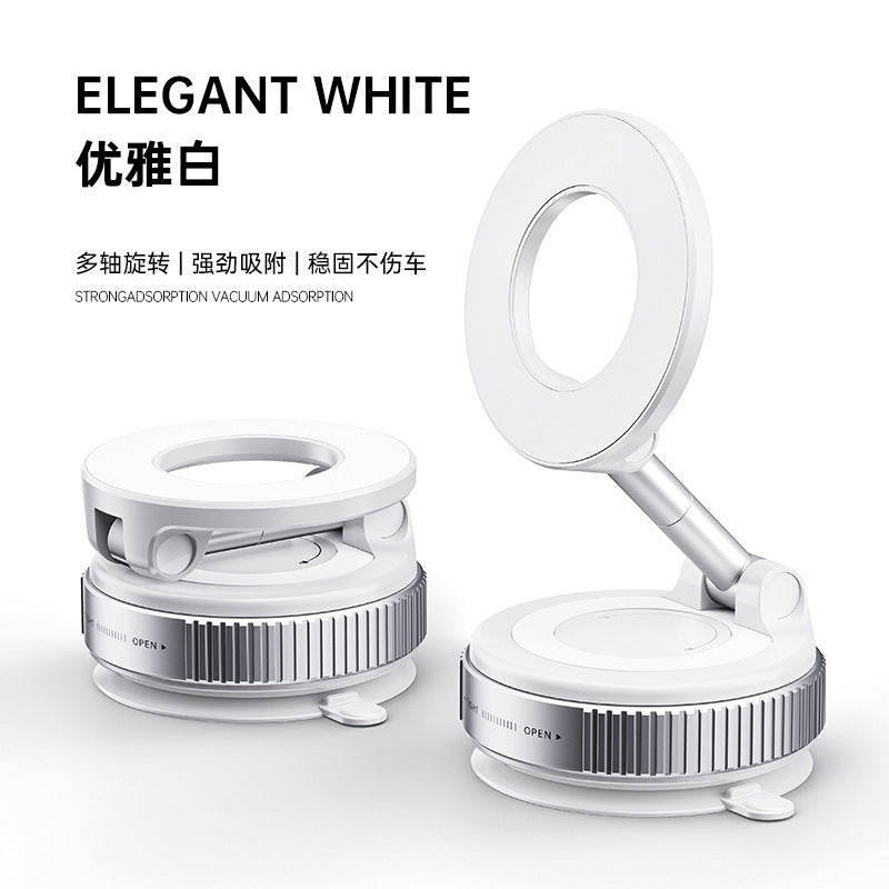 Vacuum magnetic phone holder, car center console navigation support, multi-functional folding magnetic car mount, rotatable