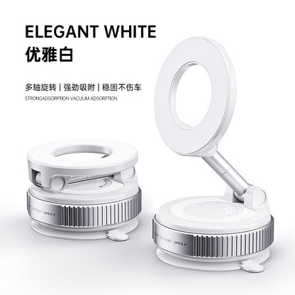 Vacuum magnetic phone holder, car center console navigation support, multi-functional folding magnetic car mount, rotatable