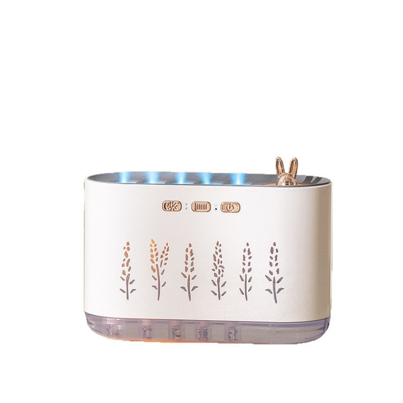 New cross-border dynamic sound pickup rhythm humidifier, essential oil aroma diffuser, flame home use, silent bedroom, seven-color night light