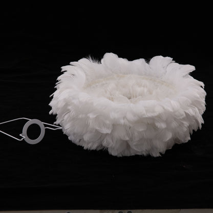 Feather table lamp bedroom Nordic minimalist ins girl warm romantic creative personality net red lamp wedding bedside lamp