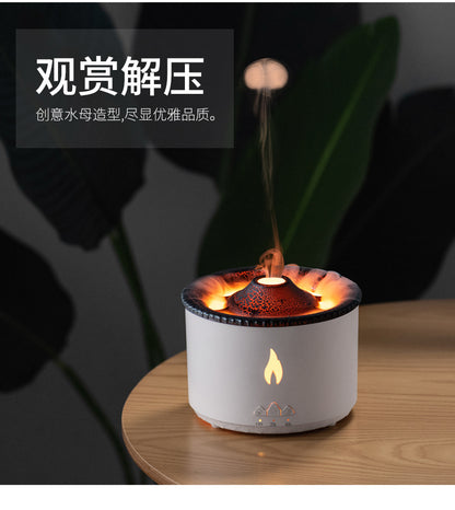 2022 new volcano humidifier flame lamp spray jellyfish humidifier new spit ring aroma diffuser diffuser