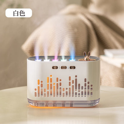 New cross-border dynamic sound pickup rhythm humidifier, essential oil aroma diffuser, flame home use, silent bedroom, seven-color night light