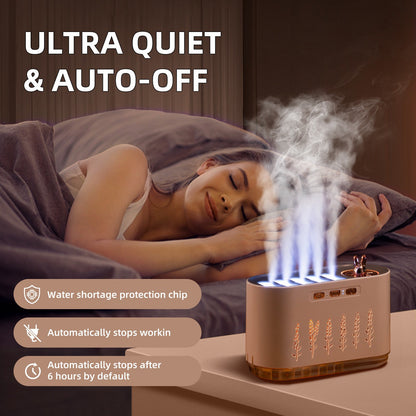 New cross-border dynamic sound pickup rhythm humidifier, essential oil aroma diffuser, flame home use, silent bedroom, seven-color night light