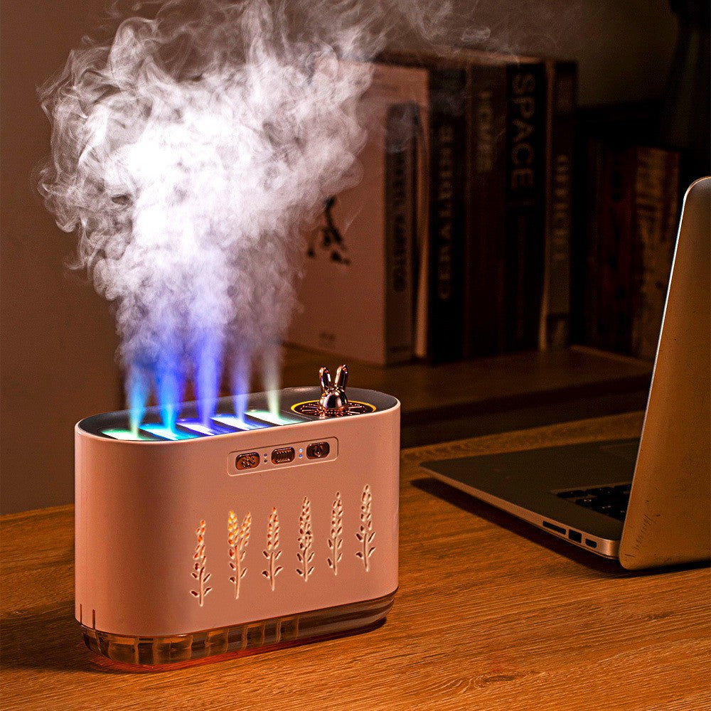 New cross-border dynamic sound pickup rhythm humidifier, essential oil aroma diffuser, flame home use, silent bedroom, seven-color night light