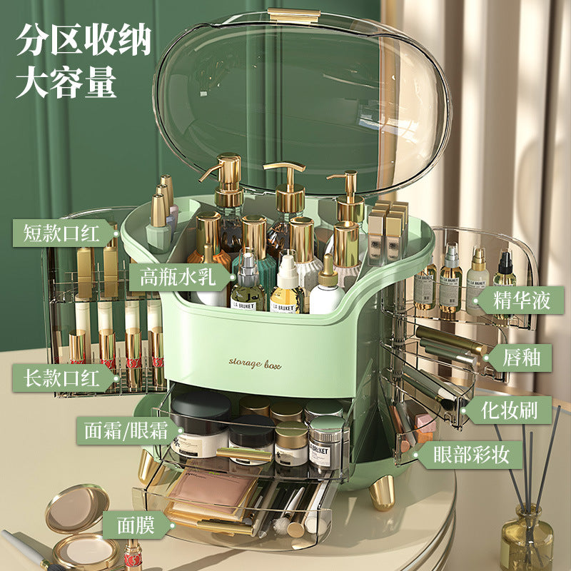 Desktop Cosmetic Dust-proof Storage Box Desktop Drawer Skin Care Product Organizer Large Capacity Multi-compartment Cosmetic Box
