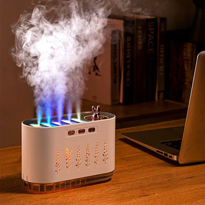 New cross-border dynamic sound pickup rhythm humidifier, essential oil aroma diffuser, flame home use, silent bedroom, seven-color night light