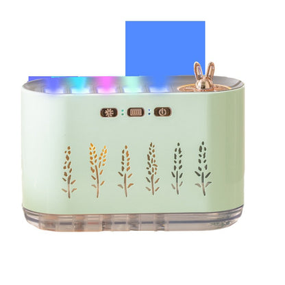 New cross-border dynamic sound pickup rhythm humidifier, essential oil aroma diffuser, flame home use, silent bedroom, seven-color night light