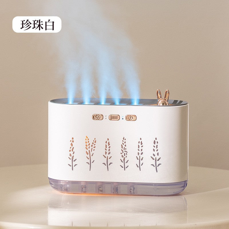 New cross-border dynamic sound pickup rhythm humidifier, essential oil aroma diffuser, flame home use, silent bedroom, seven-color night light