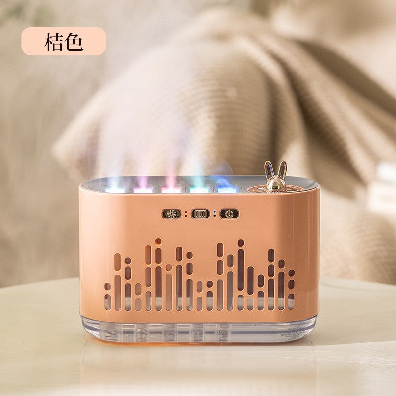 New cross-border dynamic sound pickup rhythm humidifier, essential oil aroma diffuser, flame home use, silent bedroom, seven-color night light