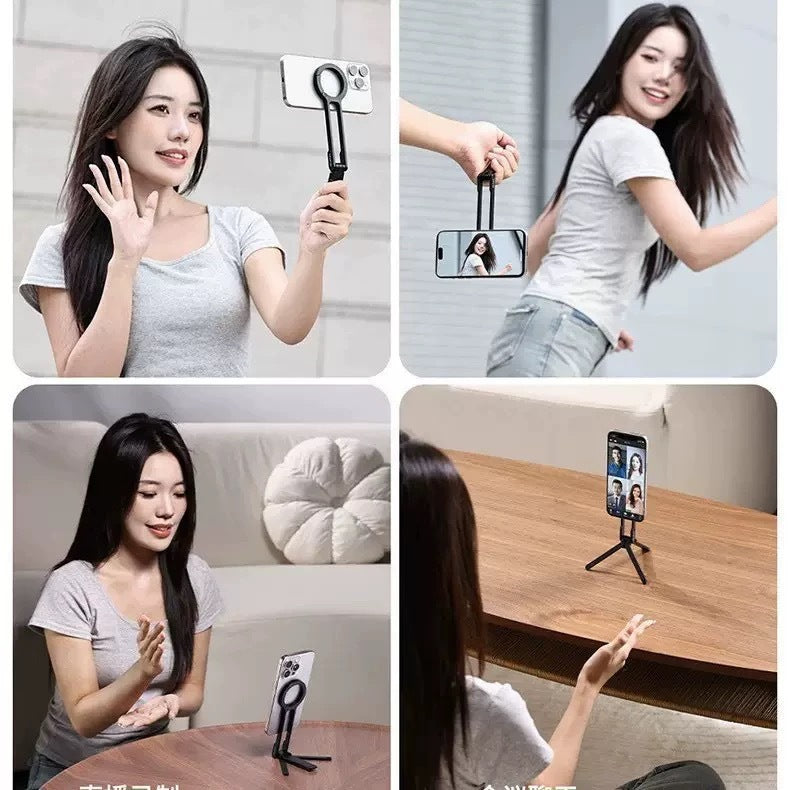 Magsafe magnetic mobile phone holder multi-function foldable photo live broadcast portable desktop mobile phone tripod