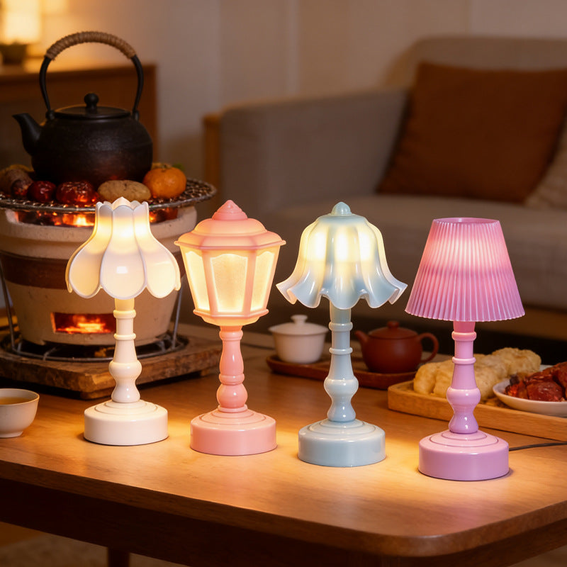 Creative retro small table lamp, non-electric, French light luxury minimalist bedside sleep lamp, student dormitory desktop small table lamp