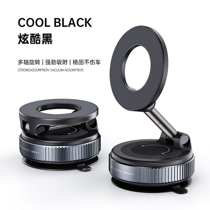 Vacuum magnetic phone holder, car center console navigation support, multi-functional folding magnetic car mount, rotatable